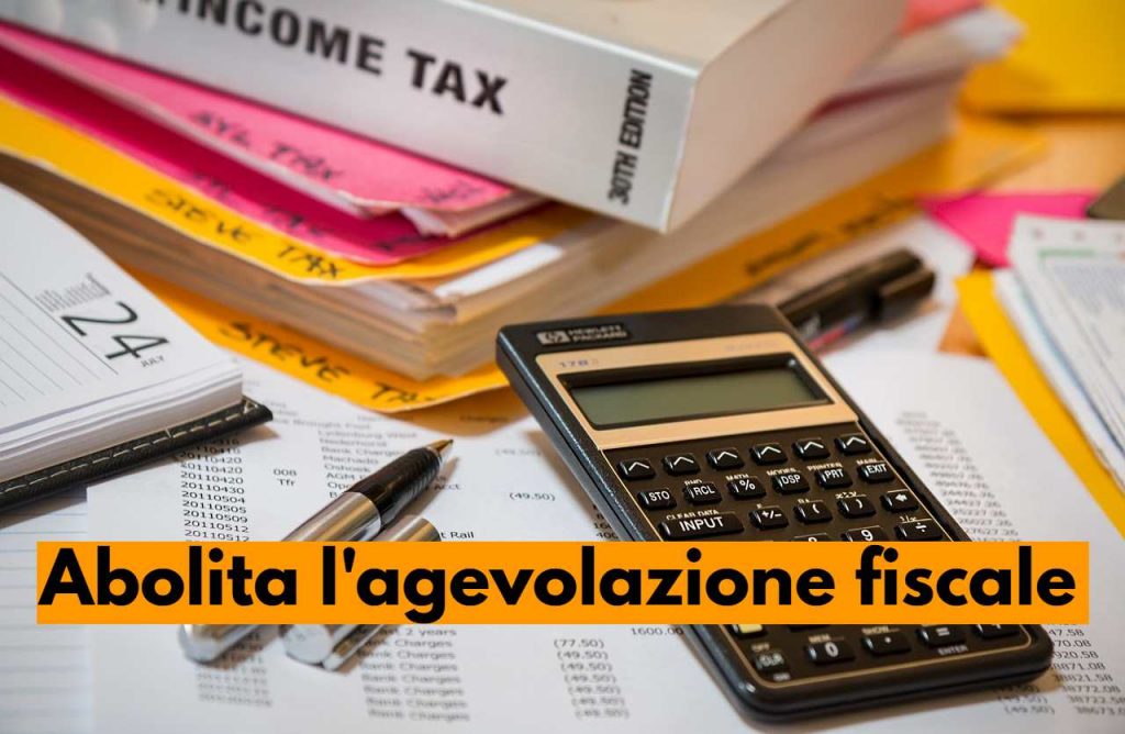 agevolazione fiscale abolita